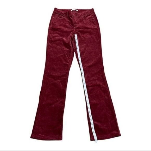 Lauren Conrad Corduroy Burgundy Bootcut Mid Rise Pants Size 4 - Picture 6 of 8
